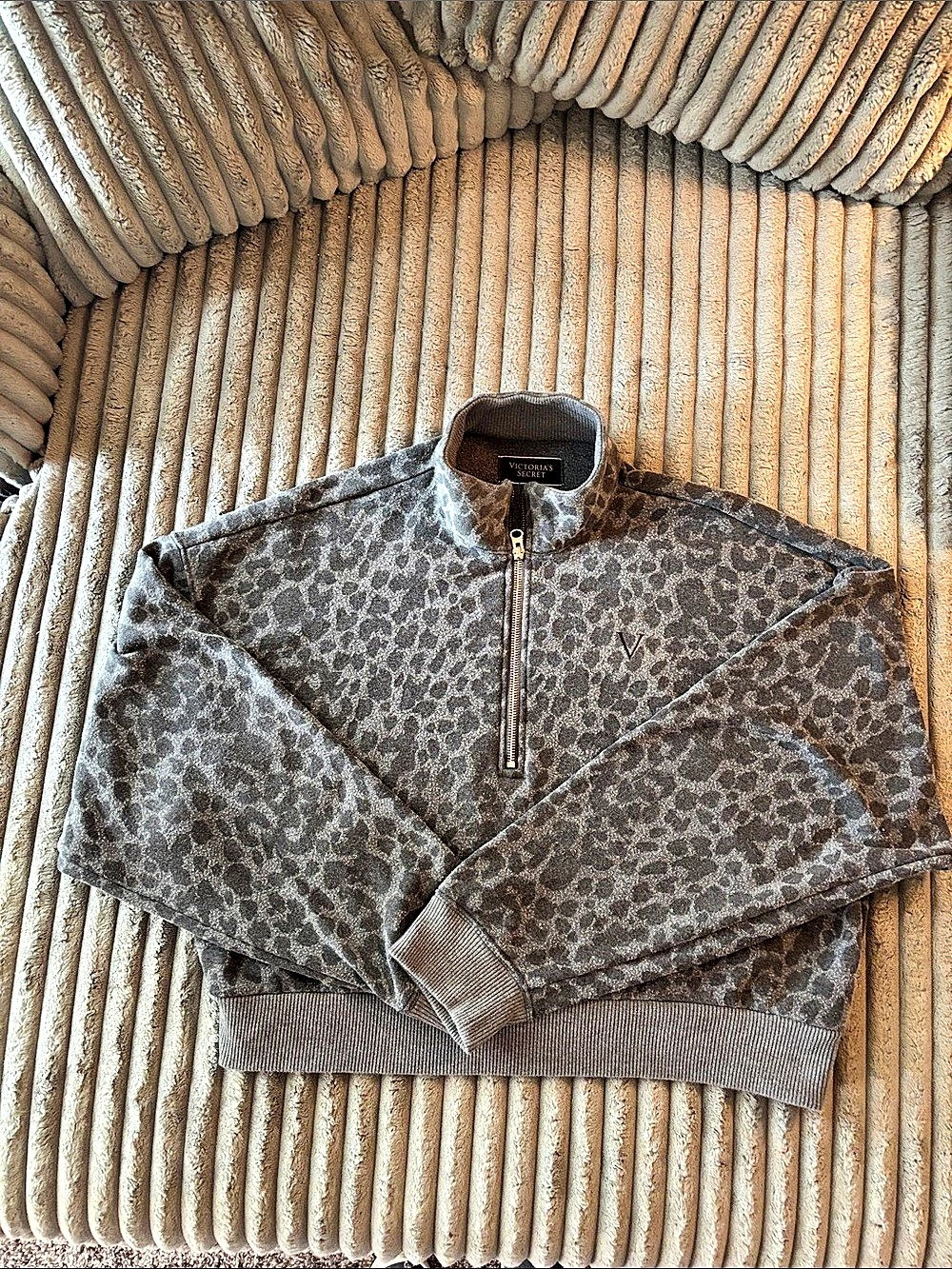Victoria's Secret Animal Print Half-Zip Sweatshirt